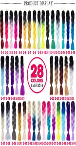 24039039 100gpc Synthetic Ombre Kanekalon Braiding Hair Crochet Braids Hairstyles Hair Extensions Purple Pink Black1750317