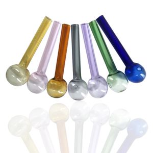 20pcs Pyrex Glass Smoking Oil Burner Pipes Dab Straight Burners Spoon Hand Wax Pipe Mix Colors