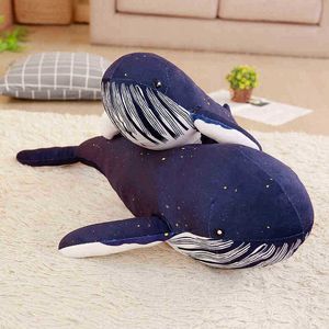 60125Cm Large Soft Blue Whale Cuddle Stuffed Cute Sea Animal Doll Pillow ldren Birthday Gift Girls Present J220729