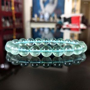 ストランドMG1136デザイントップグレード天然10 mm男性用の青色蛍石ブレスレット染料治療宝石なし