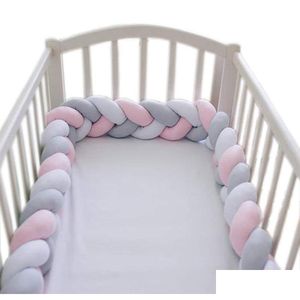 Pillow Pillow Baby Crib Bumper Knotted Braided Plush Nursery Cradle Decor Newborn Gift Cushion Junior Bed Sleep Bum Bbygsw Bdesports Dhjya