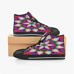 Мужчины повседневные кроссовки Canvas Custom Shoes Women Fashion Black White Orange Mid Sut Cut Мода на открытом воздухе Color52596436