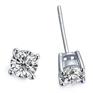 Stud Solid 14K White Gold Wedding Earrings Tested Positive 05CTEACH D VVS1 Diamond Jewelry for Women 221119