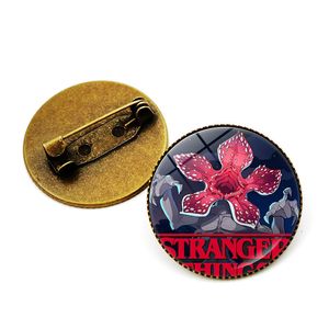 Wholesale Cross border Explosives Stranger things Brooch Time Gem Stranger tales Pin Badge Decoration gold back