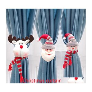 Juldekorationer Juldekorationer gardinh￥llare Merry f￶r hemprydnader ￅr 2022 Santa Claus Xmas Noel Decorchristmas D DHSYV