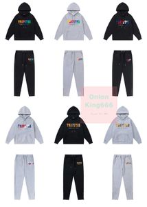 Designer Fashion Hoodie Trap Star Rainbow Gradient Letter Tiger Head Embroidery Hooded Long Sports Pants Jogging Set part 1