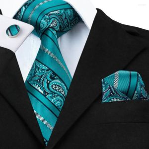 Bow Ties Christmas Tie For Men Classic 8.5cm Paisleys Hanky Cufflinks Set Jacquard Woven Necktie Family Friend Party C-455