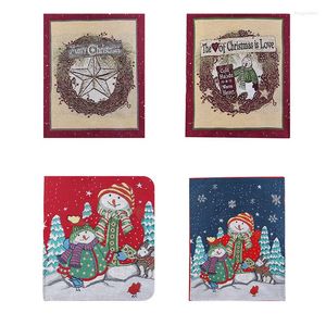 Chair Covers 2022 Christmas Cover Rustic Farmhouse Style Dining Slipcovers Caps For Family Festival Party Decoration