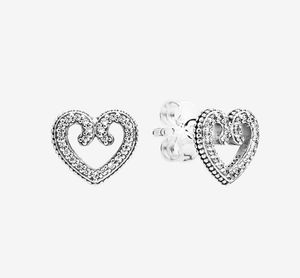 Women039s Love Hearts Wedding Parring Joyería de alta calidad con caja de regalo para 925 STERLING Silver Heart Pendientes de remolino 7791884