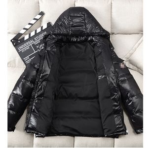 Mens Down Parkas Winter Men Puffer Jaquetas Bolha Roupas Acolchoadas Chapéu Destacável Brilhante Quente À Prova D' Água Não Lavar Casacos Masculinos 221125