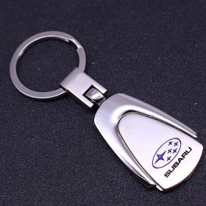 Creative metal car keychain for subaru badge logo long chain key ring 4S shop promotional gift auto accessories key toy