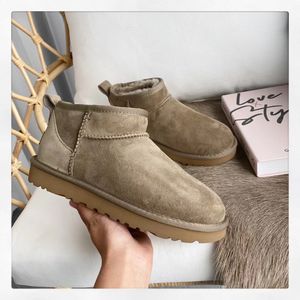 الكلاسيكية Ultra Mini Boot Women Australia Winter Snow Chestnut Boots Antilope Boots Matte Fur Suede Designer Cankle Booties 35-42