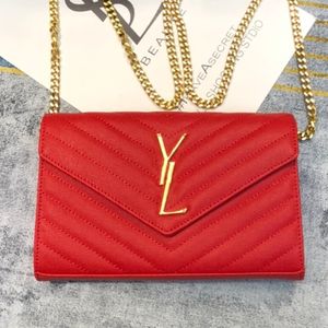 Designer Bag Hand Shoulder Brand Y Seam Luxury Leather Women's Metal Chain Large Capacity Multi purpose Black Clam Shell190