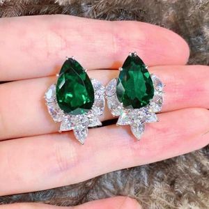 Boucles d'oreilles Big Bling Green Water Drop for Women Fashion Jewelry Korean Earrings 2022 Tendance