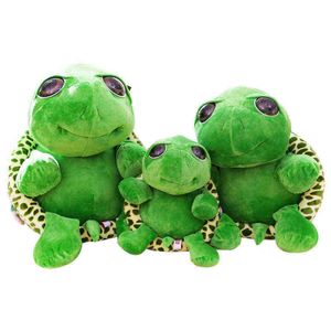 Sevimli peluş kaplumbağa büyük gözler yeşil bebek yaratıcı simülasyon hayvan yumuşak peluş oyuncaklar ld doğum günü hediyeleri bebek konfor oyuncakları komik yeni j220729