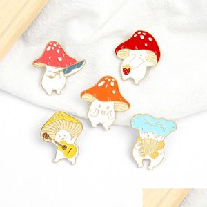 Pins Brooches Music Mushroom Brooches Pins Cartoon Enamel Lepal Badge For Women Men Kids Fashion Jewelry Drop Delivery Dhmvp
