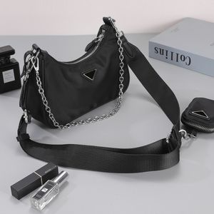 Sac 3 piece hobo nylon shoulder crossbody bags black purses channel fashion Chain armpit handbags women messenger Luxurys Designers bag