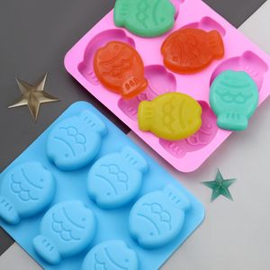 Fish Shaped Silicone Soap Mold Handmade Bath Bomb Candle Pudding Jelly Cake Dessert Resin Crafts Baby Baking Tools MJ1175