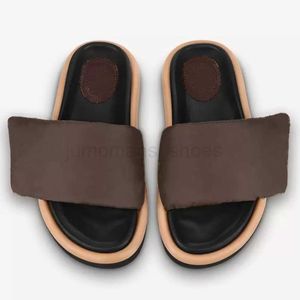 Comfort Slippers Beach Shoes Mules Leather Flats Slide Sandals Flip Flops Pool Pillow Lady Nylon Down Padded Strap Designer Platform Rubber