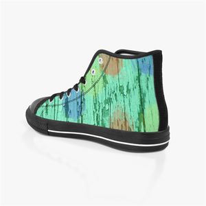 DIY Custom Shoes Classic Canvas Skateboard Casual принять тройной черной настройки UV Print