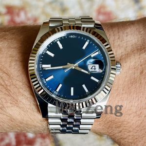 원래 1 ~ 1 럭셔리 손목 시계 41mm Datejust 126334 블루 인덱스 희년 플로트 베젤 남자의 3235 자동 감시