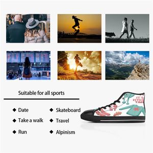 Men Stitch Shoes Custom Sneakers Canvas Women Fashion Black White Orange Mid Cut Breathable Fashion Outdoor Walking Color45