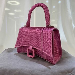women hourglass tote bag bb designer handbag fashion diamond shoulder square purse lady shiny mini clutch 19cm