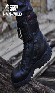 Мужская военная армия ботинок искренний кожаный винтажный шнурок водонепроницаемые защитные туфли черная пустыня боевые ботинки на лодыжке Men 201128151671