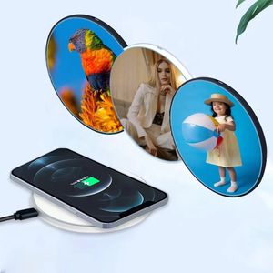 Sublimation Blanks Wireless Phone Charger Blank White 10w Fast charging Pad Sublimation phone Chargers