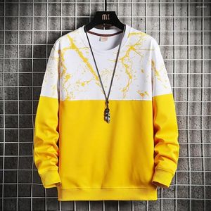 Erkek Hoodies Erkekler Hip Hop Hoodie Patchwork O-Neck Sweatshirt High Street Moda Üstleri Kazak Crewneck Sevap Gömlek Bahar Sonbahar Giysileri