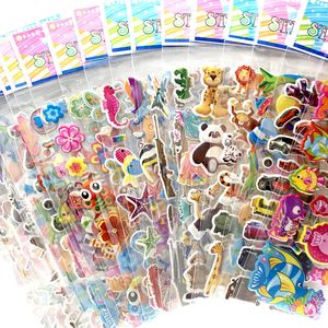 Adesivi giocattolo per bambini 12 fogli 3D Bubble Foam per ragazze Ragazzi Diversi Bulk Cartoon Princess Animal Car DIY Scrapbook Sticker Toys 221125