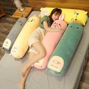 1Pc 70105Cm Cartoon Animal Dinosaur Rabbit Cat Cattle Plush Toys Stuffed Soft Long Sleeping Pillow Dolls ldren Birthday Gift J220729