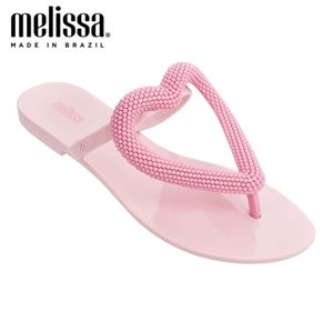 Melissa Big Heart Women Jelly Shoes Flip Flop Flat Slippers Sandals Feminino Brasileiro 2112249454683