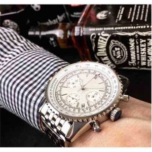 AAAAA Special Os Movement 1884 Chronograph Watch Men Sapphire Crystal White Dial Stainless Male Montre Homme BEML