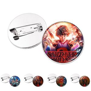 Stranger things Time Gem brooch badge Cross border European and American accessories Fashion clothing pin Creative gift silver back on Sale