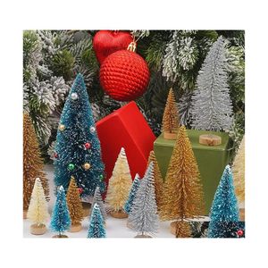 Decora￧￵es de Natal Decora￧￵es de Natal 33pcs Ornamentos Mini Sisal Silk Natal Tree Creative for Home Decoration PI669 Drop Delive Dhtoj