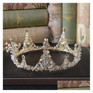 Hochzeit Haarschmuck Flacher Jin Bai Bohrer Kristalle Hochzeit Tiaras Und Kronen Brautaccessoires Fl Kleine Perlen Hg859 Tropfen Dhgarden Dhznv