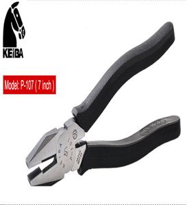 Original Japan KEIBA Brand Vise P107 175mm 7 inch Electrician Flat Nose Locking Pliers For Cutting Crimping Clamping Tools