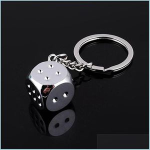 Party Favor Dhs Keychains Super Deal New Creative Key Chain Metal Genuine Personality Dice Alloy Keychain For Car Ring Trinket 174 J Dhezt