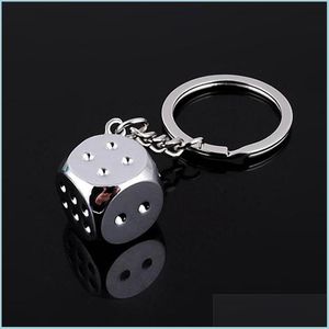 Favor de festas DHS Keychains Super Deal NOVA Chave Creative Chave Metal Metal Personalidade genuína Chavenizante de liga de dados para o anel de carro 174 J Dhezt