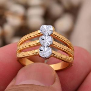 Cluster Rings Two Color Dubai Arab Africa Gold For Girls Arabian Middle East Jewellery Woman Mama Gift