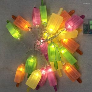 Strings String Lights Light Battery LED Hangende ijsfeest flikkering Fairy kaarsen Lamp Popselie Chi Slaapkamer Bediende verjaardag