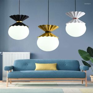 Подвесные лампы скандинавские дизайны стеклянные светильники блеск гостиная спальня дома деко деко -внутренние светодиодные светильники кухня висеть