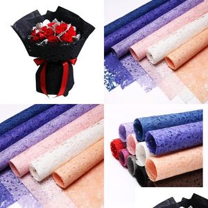 Prezent Bukiet Wrap Paper Paper Florist Kolor wydrążony w opakowaniu kwiat materiał ślubny