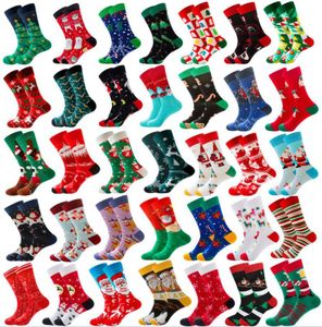Dekoracja imprezy mężczyzn Socks Lover Christmas Halloween Świętuj Santa Elk Prezent Biscuits Snow Funny Tide Cotton Socks C1124