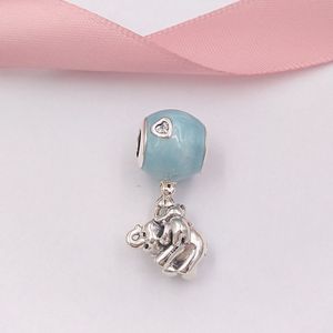 Perle in argento sterling 925 con ciondoli a forma di elefante e palloncino blu, adatte per la collana di bracciali con gioielli in stile Pandora europeo 797239EN169 AnnaJewel