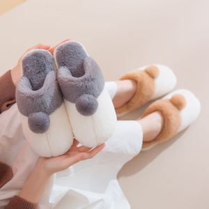 Scarpe eleganti Arredamento per la casa Ciabatte in cotone Tacco piatto Testa tonda Peluche 221124