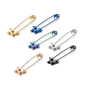 Stainless Steel Safety Pin Earrings Punk Gothic Body Paper Clip Earring with Cone for Men and Women