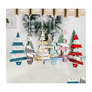 Christmas Decorations Christmas Decorations 1Pcs Wooden Pendants Ornaments Merry Xmas Tree Ornament Wood Crafts For Home Party Wall Dh9Ik