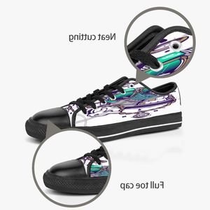الرجال نساء DIY مخصص أحذية منخفضة أعلى القماش أحذية رياضية التزلج ثلاثية تخصيص أسود تخصيص الأشعة فوق البنفسجية أحذية رياضية الرياضة Shizi 156-3